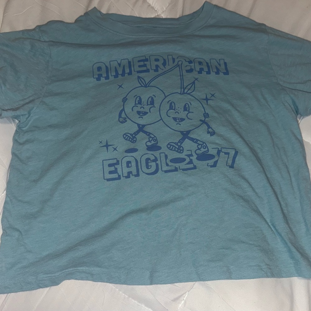 American Eagle Outfitters Kids Blue Graphic T-Shirt